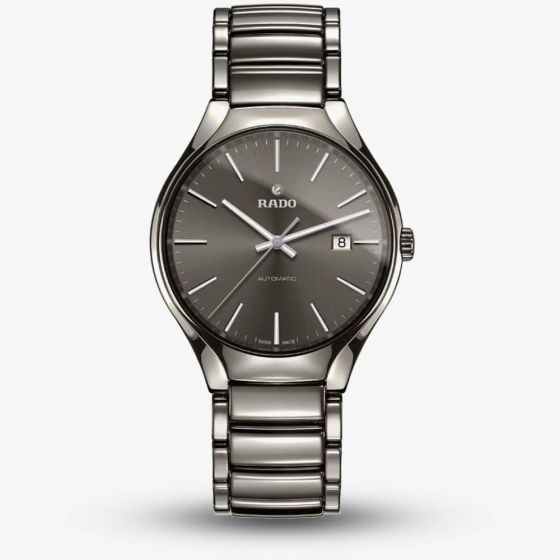 Rado Mens True Automatic Grey Ceramic Bracelet Watch R27057102 
