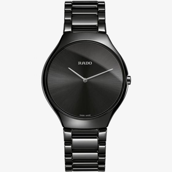 Rado True Thinline Quartz Black Ceramic Bracelet Watch R27741182