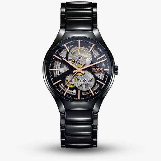 Rado Mens True Open Heart Automatic  Black Ceramic Bracelet Watch R27100162