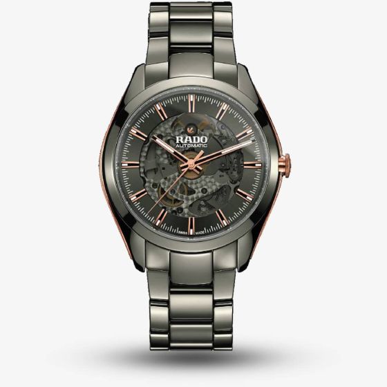 Rado Mens HyperChrome Automatic Open Heart Grey Ceramic Bracelet Watch R32021102