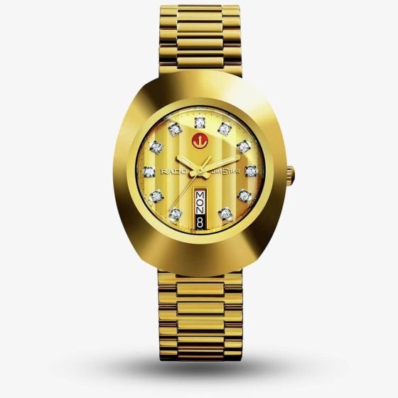 Rado Mens Diastar The Original Automatic Gold Dial Watch R12413493