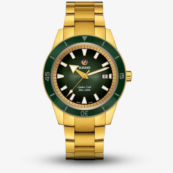 Rado Mens Xl Captain Cook Gold Watch R32136323