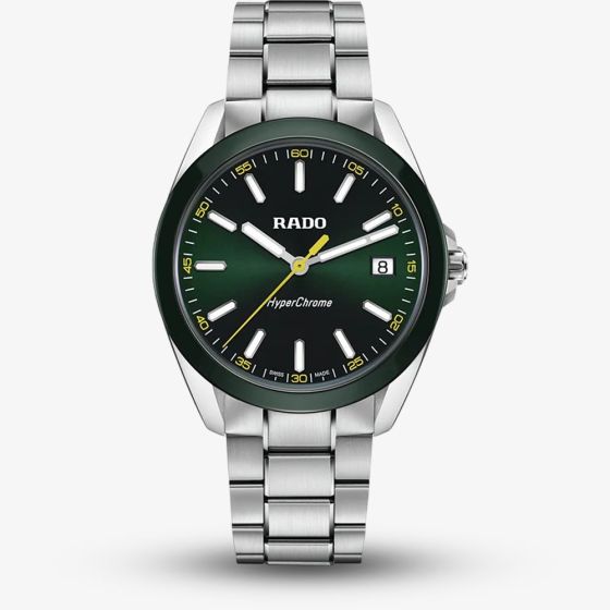 Rado Mens Hyperchrome Green Dial Watch R32280313