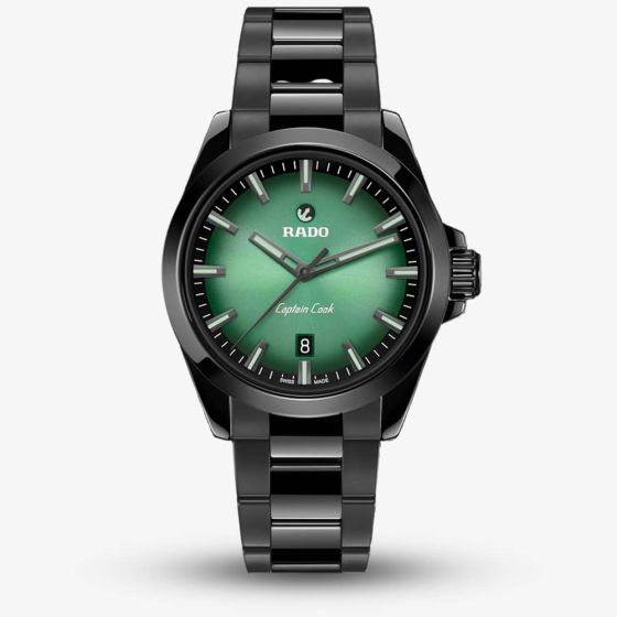 Rado Mens Captain Cook Discover Green Dial Bracelet Watch R32279312