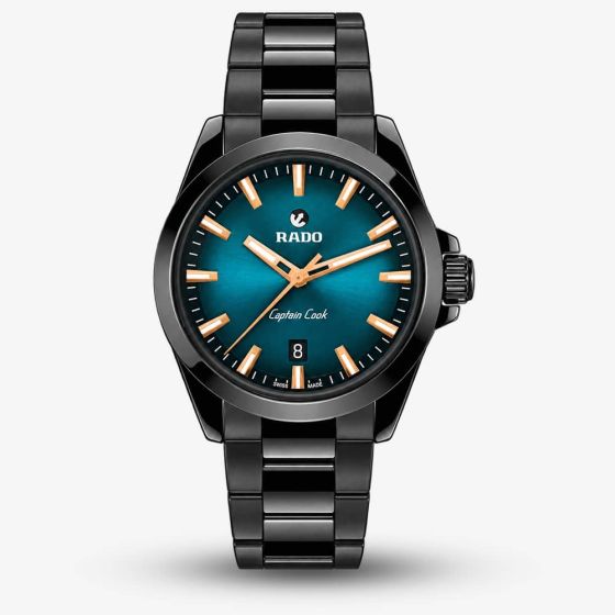 Rado Mens Captain Cook Discover Blue Dial Bracelet Watch R32279322