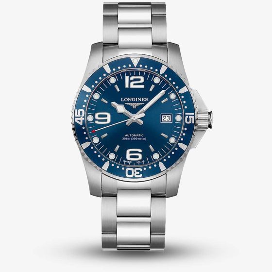 Longines Mens HydroConquest Automatic Blue Dial Bracelet Watch L3.742.4.96.6