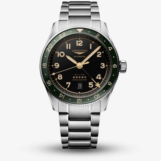 Longines Mens Spirit Zulu Time Green Watch L3.812.4.63.6