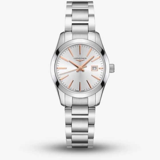 Longines Ladies Conquest Silver Dial Bracelet Watch L2.286.4.72.6