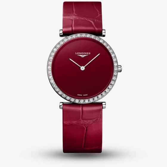 Longines Ladies La Grande Classique Red Diamond Bezel Watch L4.523.0.91.2