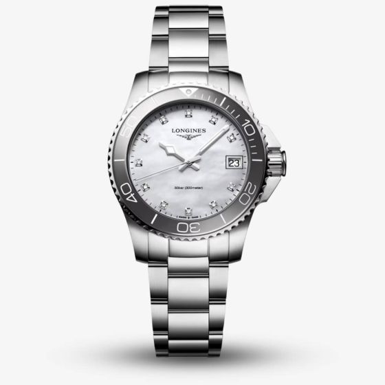 Longines Ladies Hydroconquest Mother Of Pearl Watch L3.370.4.87.6