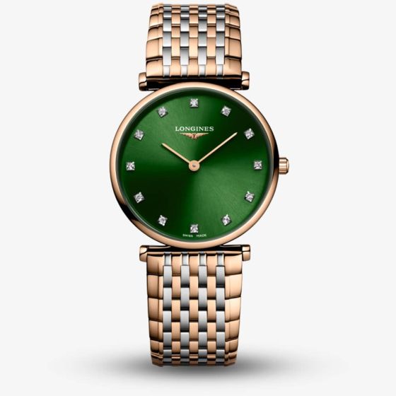 Longines La Grande Classique Two Colour Green Diamond Watch L4.512.1.08.7