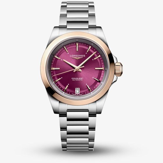 Longines Conquest Automatic Purple Two Tone Watch L3.430.5.98.6