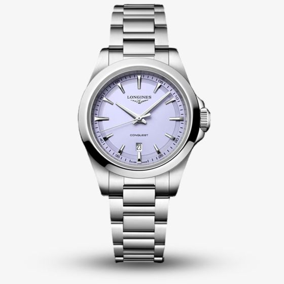 Longines Ladies Conquest Purple Dial Stainless Steel Bracelet Watch  L3.350.4.02.6
