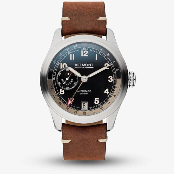 Bremont Mens Limited Edition H-4-Hercules Automatic Brown Strap Watch H-4-HERCULES-SS-S