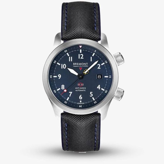 Bremont Mens Martin-Baker MBII-BL Strap Watch MBII-SS-BL-C-B-P-13R