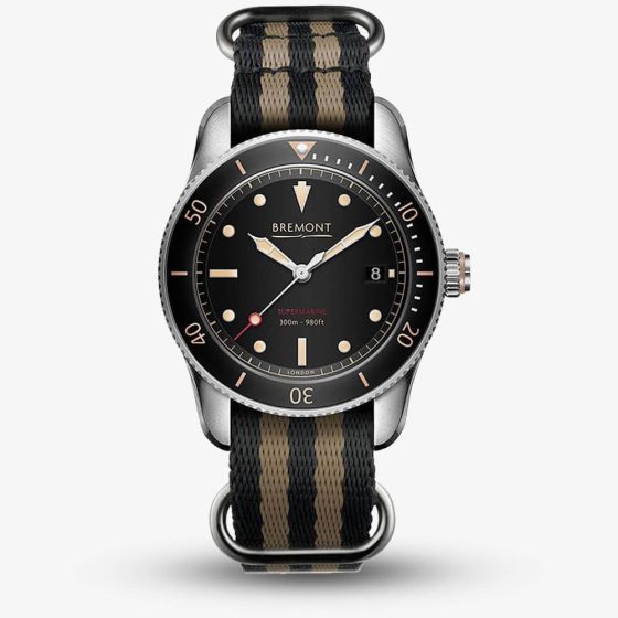 Bremont Mens Supermarine S302 Watch S302-BK-NATO-R-S