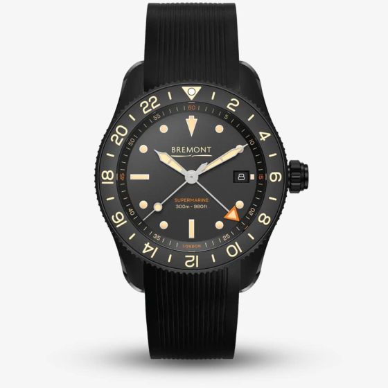 Bremont S302 Jet Black Rubber Strap Watch S302-JET-R-S