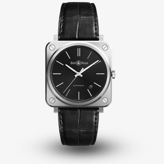 Bell & Ross Mens Instruments Black Steel Watch BRS92-BLC-ST/SCR