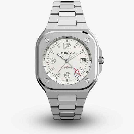 Bell & Ross Mens Stainless Steel White Dial Watch BR05G-SI-ST/SST