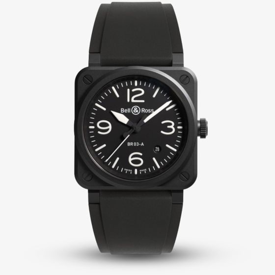 Bell & Ross BR03 Black Matte Automatic Black Dial Watch BR03A-BL-CE/SRB