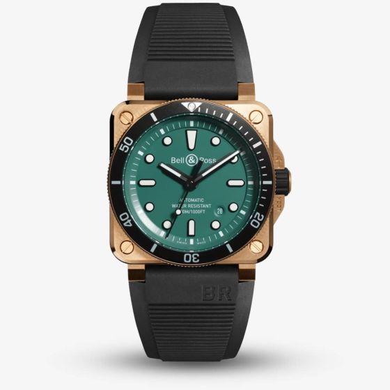 Bell & Ross BR 03-92 Diver Black & Green Bronze Watch BR0392-D-LT-BR/SRB
