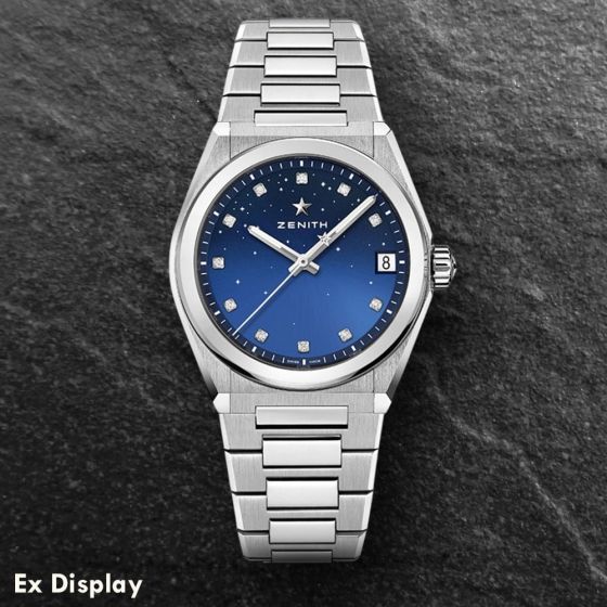 Ex-Display Zenith Ladies DEFY Midnight Steel Blue Watch 03.9200.670/01.MI001