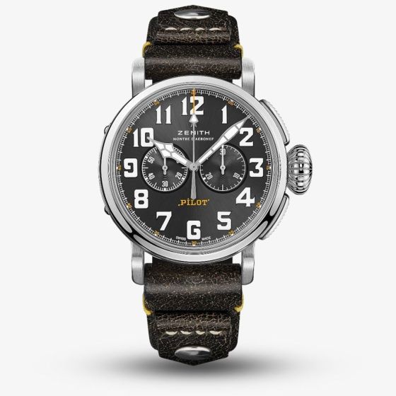Zenith Mens PILOT Type 20 Chronograph Rescue Black Strap Watch 03.2434.4069/20.I010
