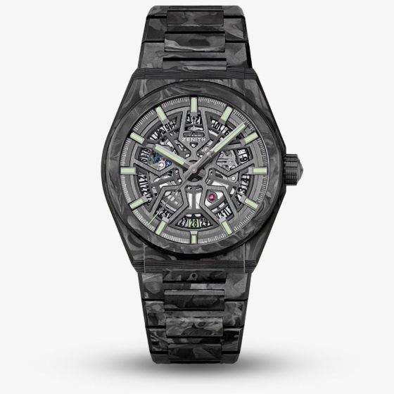 Zenith Mens Defy Classic Carbon Skeleton Dial Black Bracelet Watch 10.9001.670/80.M9000