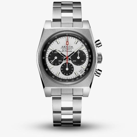Zenith Mens Chronomaster Revival El Primero A384 Silver Bracelet Watch 03.A384.400/21.M384