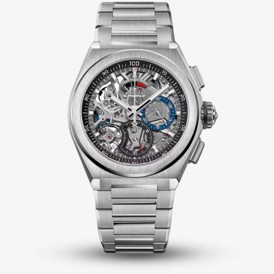Zenith Mens Defy El Primero 21 Skeleton Dial Silver Bracelet Watch 95.9000.9004/78.M9000