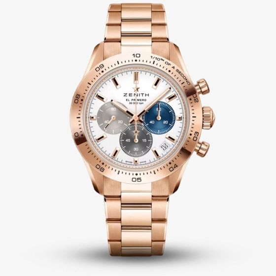 Zenith Mens Chronomaster Sport 18ct Rose Gold Bracelet Watch 18.3101.3600/69.M3100