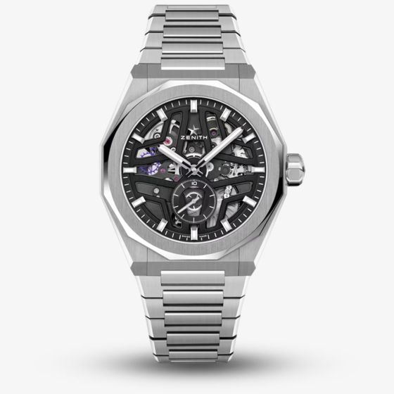 ZENITH Mens Defy Skyline Black Skeleton Dial Stainless Steel Bracelet Watch 03.9300.3620/78.I001