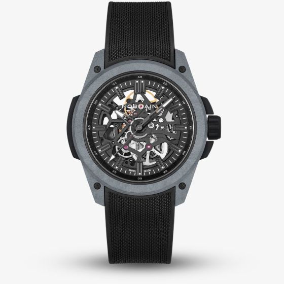NORQAIN Wild One Skeleton Grey Rubber Strap Watch N3000.07Q42.B18.R01