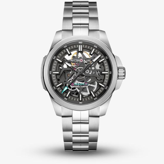 NORQAIN Independence Skeleton Silver Bracelet Watch N3008.07S01.G01.S01