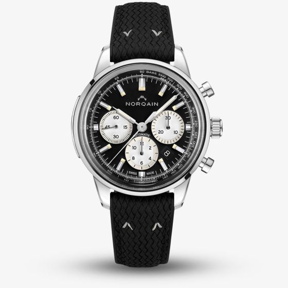 NORQAIN Freedom Chrono Black Perlon Rubber Strap Watch N2200.18S01.B01.R03