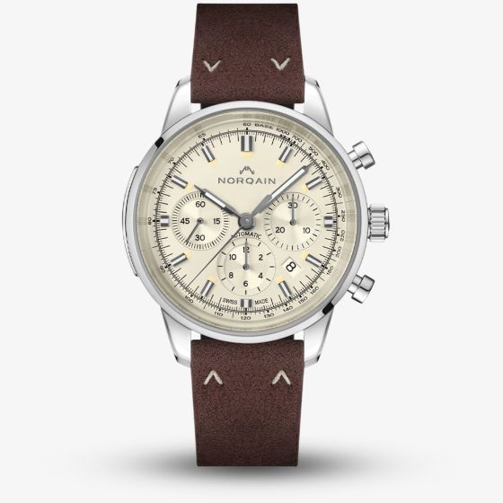 NORQAIN Freedom Chrono Brown Alcantra Ebony Leather Strap Watch N2200.18S01.C01.V01