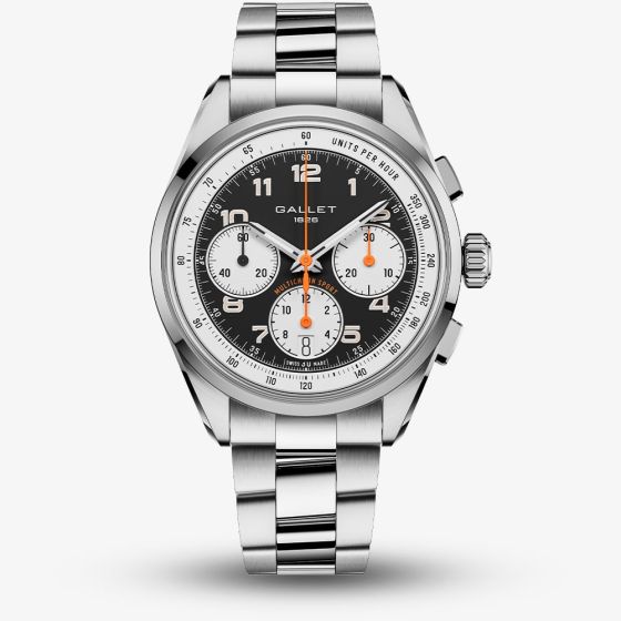 Gallet Mens Multichron Sport Chronograph Black Dial Bracelet Watch AG2302131B1A1