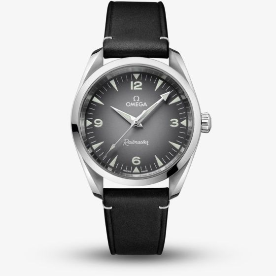 OMEGA Mens Seamaster Railmaster Black Leather Strap Watch 235.12.38.20.06.001