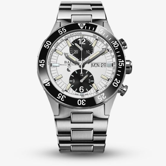 BALL Mens Limited Edition Roadmaster Rescue Chronograph White Dial Watch DC3030C-S-WHBK