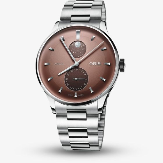 Oris Mens Artelier Complication Brown Dial Stainless Steel Bracelet Watch 01 782 7811 4056-07 8 20 20