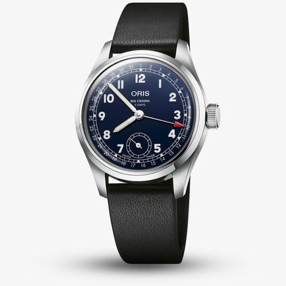Oris Big Crown Pointer Date Blue Dial Leather Strap Watch 01 403 7776 4065-07 5 19 11