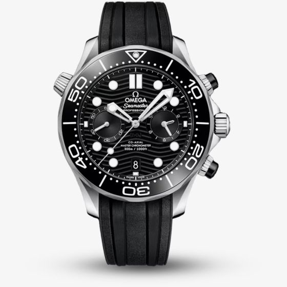 OMEGA Mens Seamaster Diver Black Dial & Rubber Strap Watch 210.32.44.51.01.001