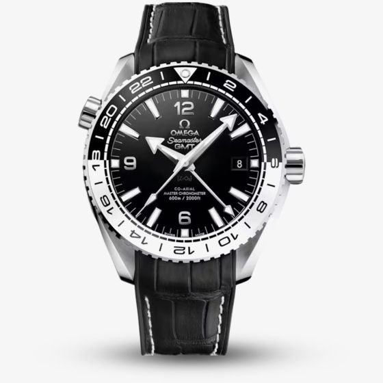 Omega Seamaster Planet Ocean Black Leather Strap Watch 215.33.44.22.01.001