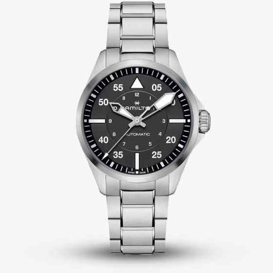 Hamilton Mens Khaki Aviation Pilot  Automatic Black Dial Watch H76305130