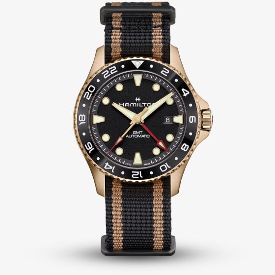 Hamilton Mens Khaki Navy Scuba Automatic GMT Fabric Strap Watch H82565930