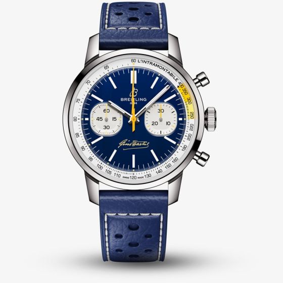 Breitling Limited Edition Mens Top Time B01 Coppi & Bartali Navy Blue Leather Strap Watch AB01767A1C1X1