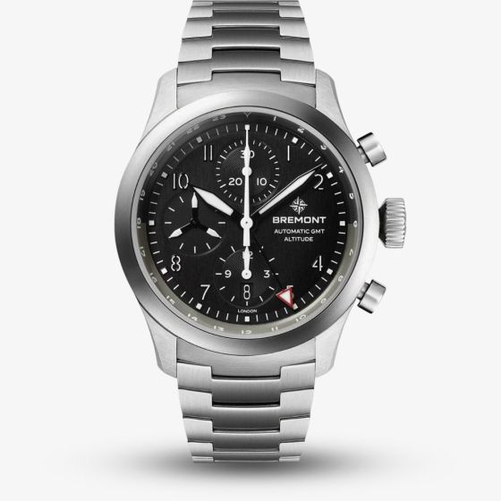 Bremont Mens Altitude Chronograph GMT Watch ALT42-CHR-G-SS-BK-B
