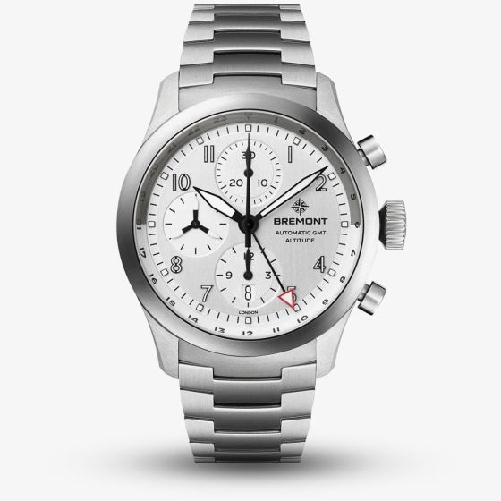 Bremont Mens Altitude Chronograph GMT Stainless Steel Bracelet Watch ALT42-CHR-G-SS-SI-B