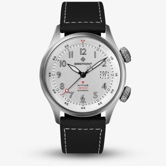 Bremont Mens Altitude MB Meteor Orange Barrel White Dial Black Leather Strap Watch ALT42-MT-TI-SIOR-L-S