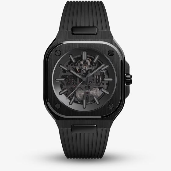 Bell & Ross Mens Limited Edition Skeleton Phantom Ceramic Rubber Strap Watch BR05A-PH-SK-CE/SRB